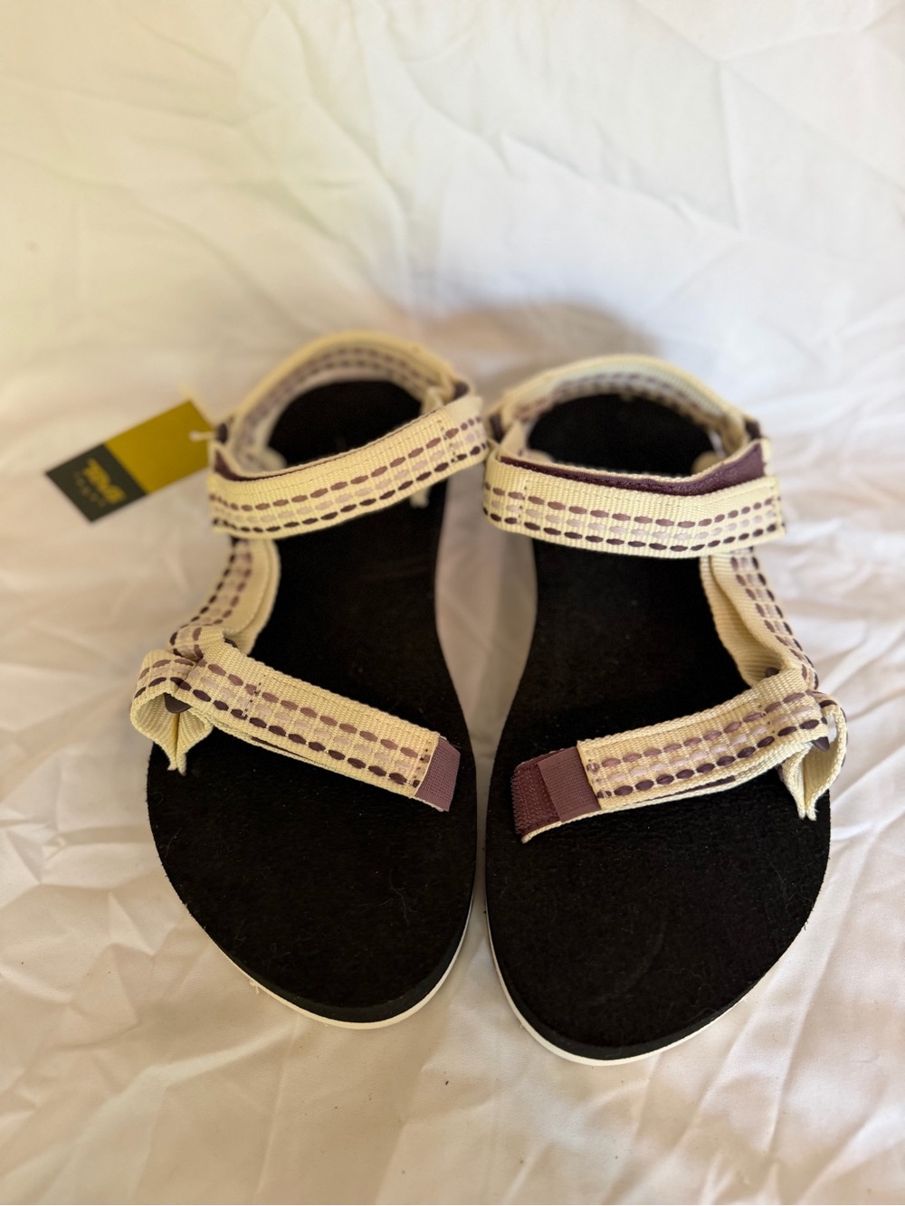 Women’s Teva Adjustable Strap Sandals in Cream and Purple
